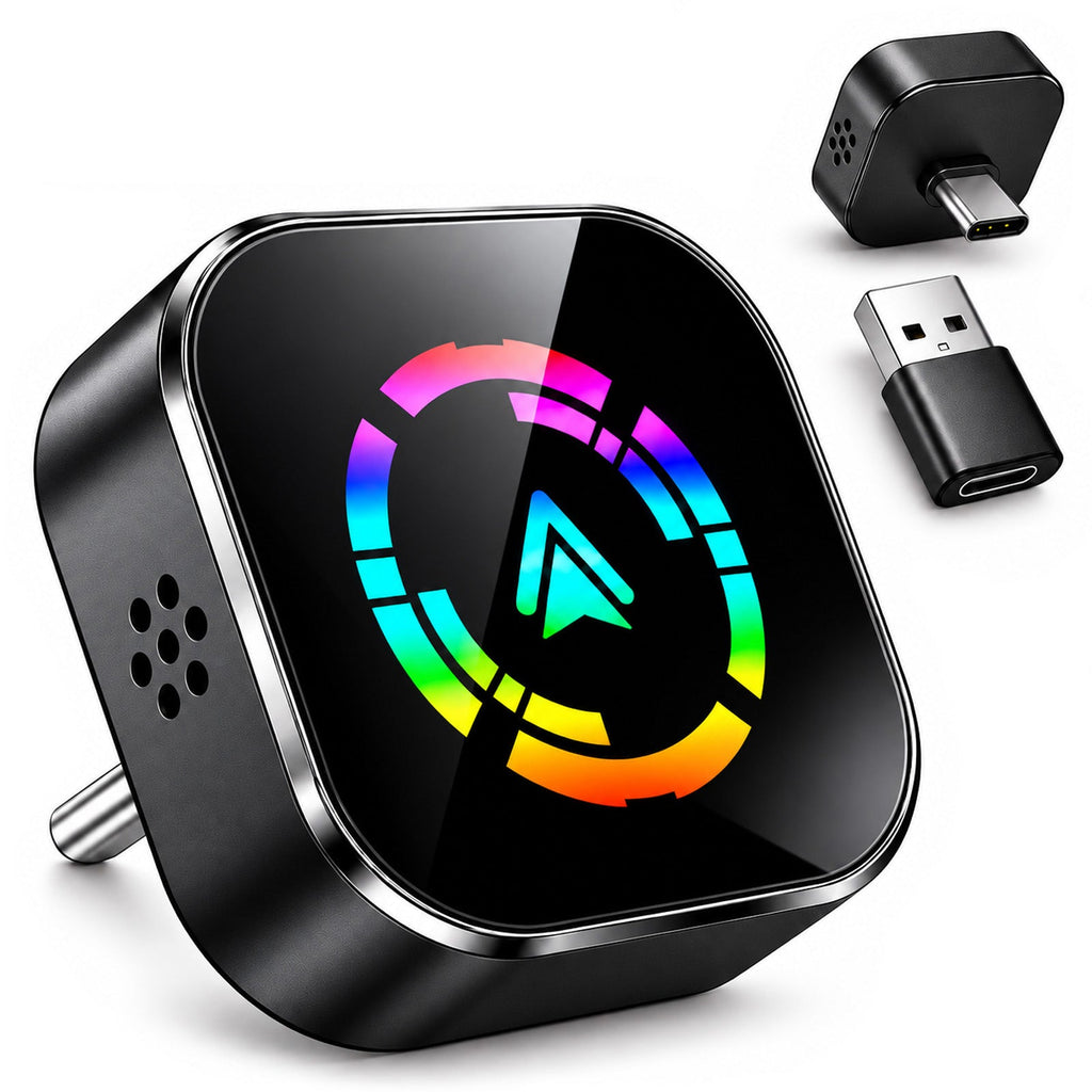 Oulores 2-in-1 wireless CarPlay and Android Auto adapter with USB-C plug and USB-A converter