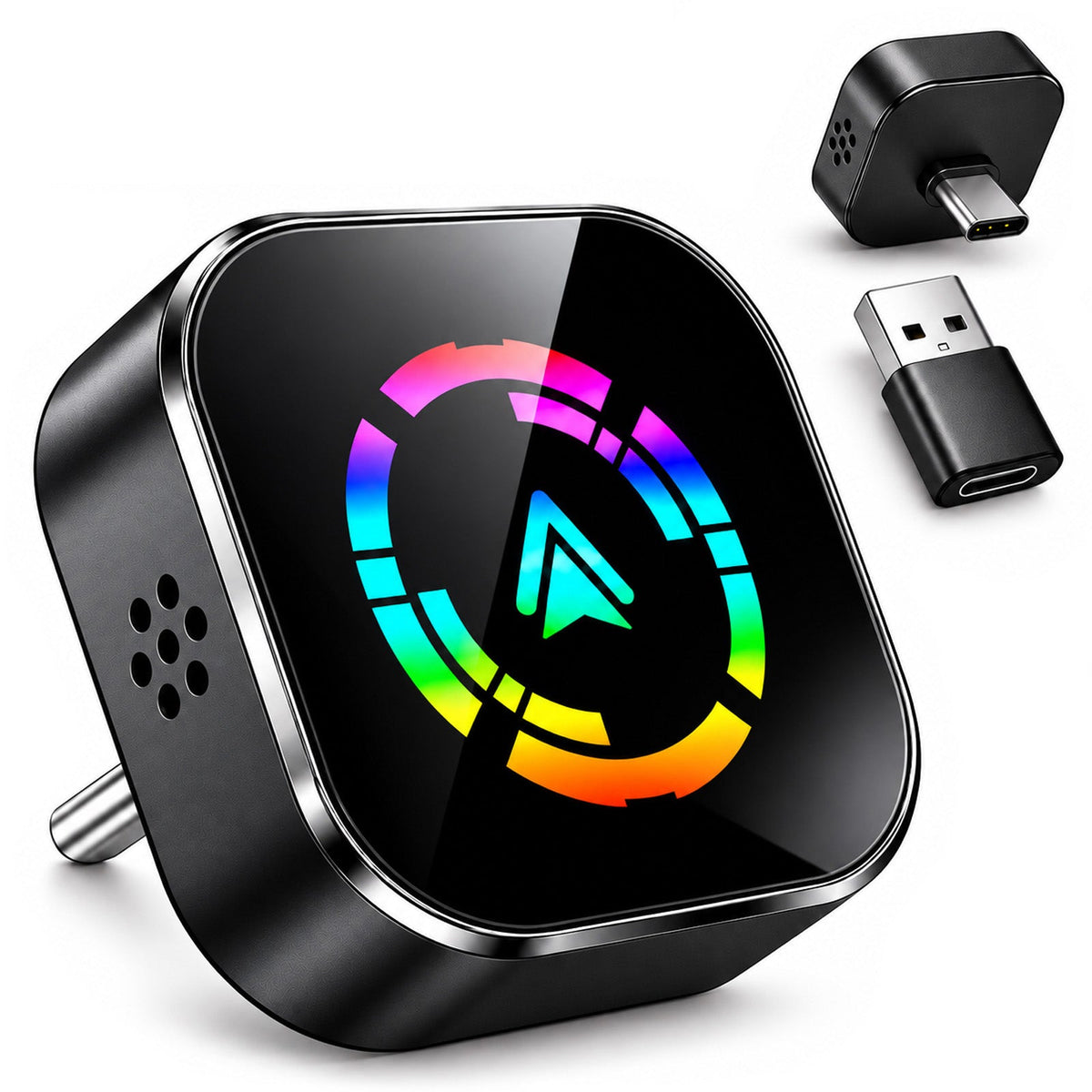 Oulores 2-in-1 wireless CarPlay and Android Auto adapter with USB-C plug and USB-A converter