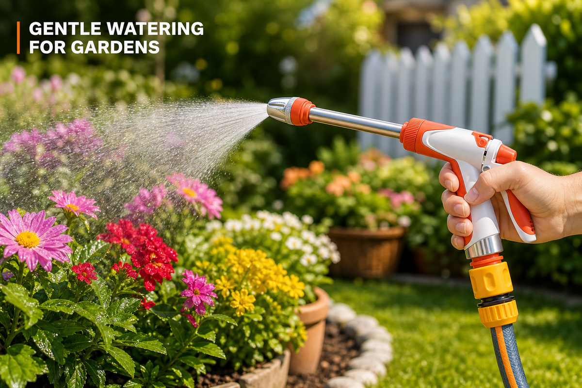 Gentle mist mode for garden watering, flowers and pets