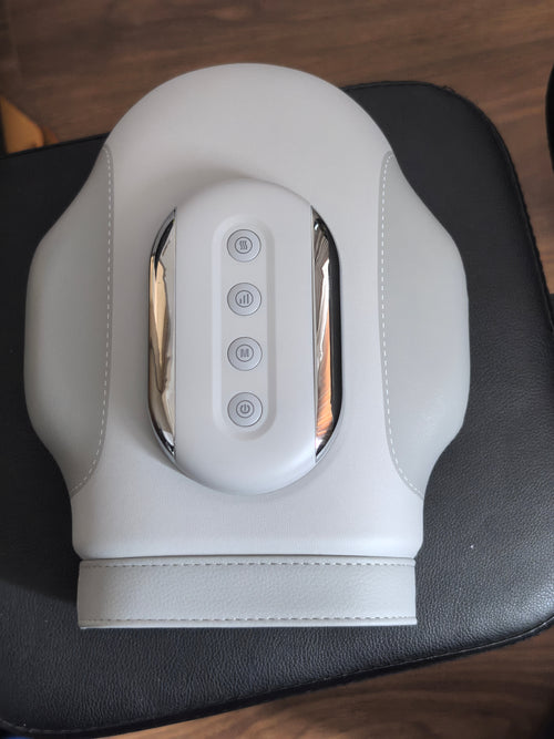 Oulores X-702 cordless hand massager with heat and compression in Ivory & Gray