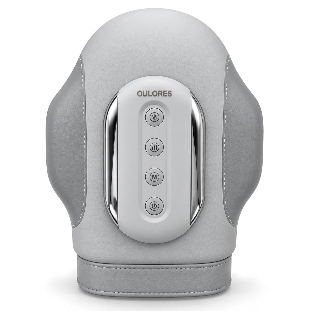 Oulores X-702 hand massager front view showing finger-separated design and control panel